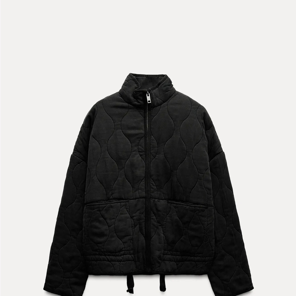ZARA Women’s Quilted Jacket ZW Collection - XS Black